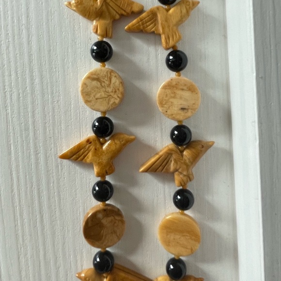 Vintage western coastal cowgirl agate beaded handmade boutique stone necklace - Picture 3 of 5